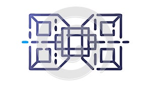 Abstract Network Pattern Icon, Technology and Data Connection, vector design Generative AI