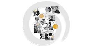 Abstract Network Of People And Connections. Visual Representation Of Social Interactions And Relationships Isolated On