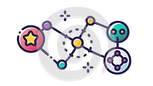 Abstract Network Points Data Connection Digital Flow Technology Vector, vector design Generative AI