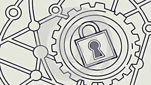 Abstract Network Security & Data Protection, vector design Generative AI