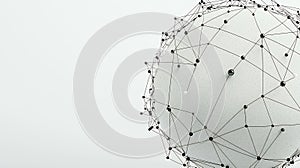 Abstract Network Sphere Against White Background