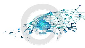 Abstract Network Sphere Data Connection Points Vector, vector design Generative AI