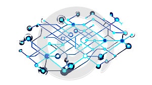 Abstract Network Spheres Interconnected Data Points Vector, vector design Generative AI