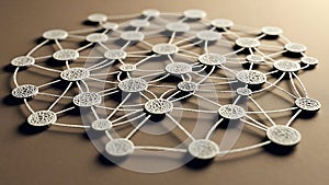 Abstract network structure with connected nodes, symbolizing data and communication