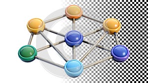 Abstract network structure connected spheres data connection png transparent image Generative AI