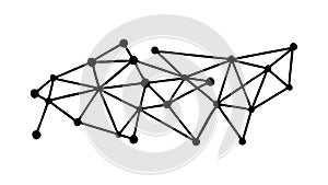 Abstract Network Structure for Digital Connectivity & Data Flow, vector design Generative AI