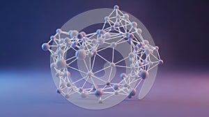 Abstract network structure composed of interconnected nodes and edges.