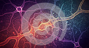 Abstract network structure resembling neurons, with interconnected branches and