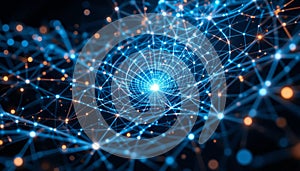 Abstract Network Visualization Digital Connectivity Global Network Interconnection Data Flow