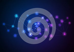 Abstract network visualization features interconnected nodes forming a web-like
