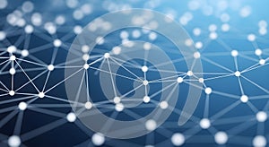 Abstract Network Visualization - Interconnected Nodes and Lines Representing Data Flow