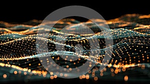 Abstract Network Wave Data Flow Visualization - Sci-Fi Technology Background