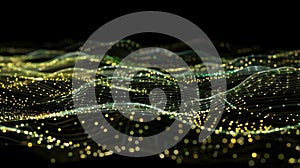 Abstract Network Waveform On Black Background
