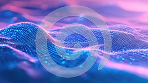 Digital wave connecting data points in a network grid