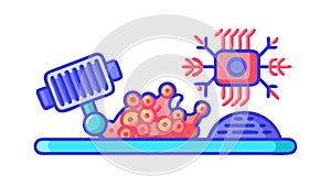Abstract Neural Connection Icon, AI and Network Tech Vector, vector design Generative AI