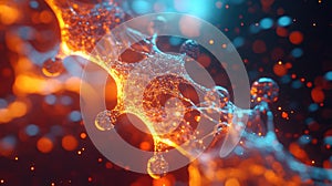 Abstract neural network connecting glowing data points