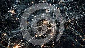 Abstract Neural Network Connection Brain Concept, AI, Data Science Background