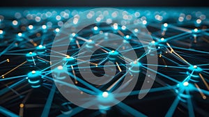 Abstract Neural Network Connection: Digital Tech, AI Concept