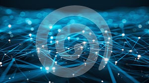 Abstract Neural Network Connection: Futuristic Digital Data Visualization Background