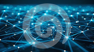 Abstract Neural Network Connection Plexus Background, Technology, Data, Communication Concept