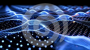 Abstract Neural Network: Futuristic AI Data Grid Background