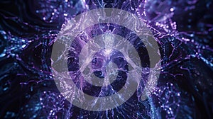 Abstract Neural Network: Futuristic Particle Mesh, Deep Learning AI Visualization