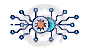 Abstract Neural Network Icon, AI and Data Processing Vector, vector design Generative AI