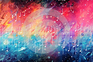 Abstract Neural Network Musical Notes Painting