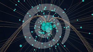 Abstract neural network node isolated on white background