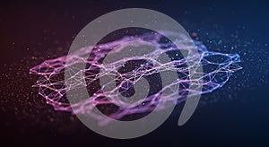 Abstract Neural Network Structure with Glowing Particles