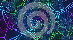 Abstract Neural Network with Vibrant Gradient Colors and Interconnected Nodes