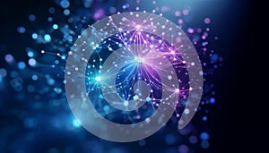 Abstract Neural Network Visualization, AI Technology Concept