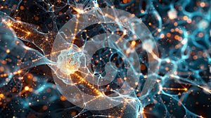 Abstract Neural Network Visualization with Sparkling Nodes and Connections