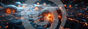 Abstract neural webs of interconnected synapse nodes with glowing pathways, dynamic branching
