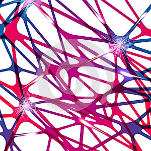 Abstract neuron net background, vector graphic design