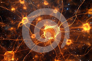 Abstract neuron network background representing human brain