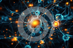 Abstract neuron network background representing human brain