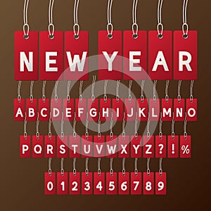 Abstract New Year Tag Font and Numbers