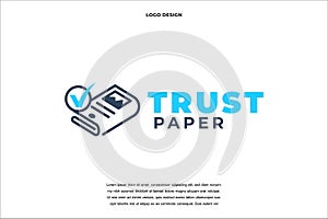 Abstract News Paper with checklist icon logo