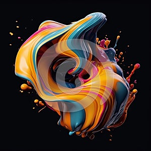 Abstract Newtonian fluid color splash