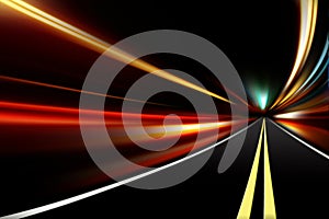 Abstract night acceleration speed motion photo