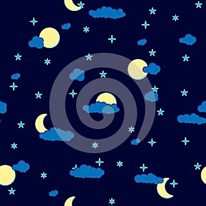 Abstract night clouds background. Seamless.