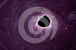 Abstract night deep purple background black light acrylic paint unknown object space underwater pink violet ultra