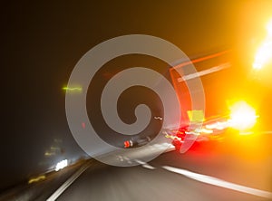 Abstract night traffic background