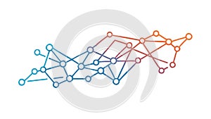 Abstract Node Connection Network Vector, Digital Data Visualization, vector design Generative AI