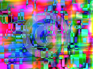 abstract non-ai random overlayed shapes effect graphic illustration