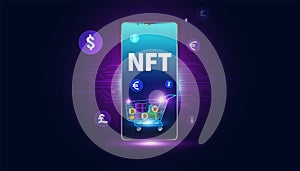 Abstract NTF Digital Image Concept Irreplaceable Token