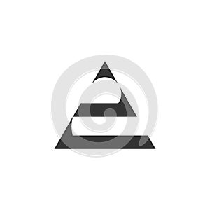 Abstract number 2  triangle arrow geometric logo vector