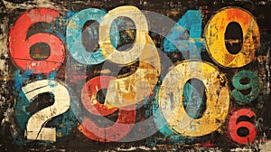 Abstract Number Background Modern Design with Geometric Shapes and Data Visualization Elements for Digital Projects