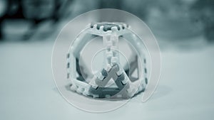 Abstract object of a blue color printed on a 3d printer